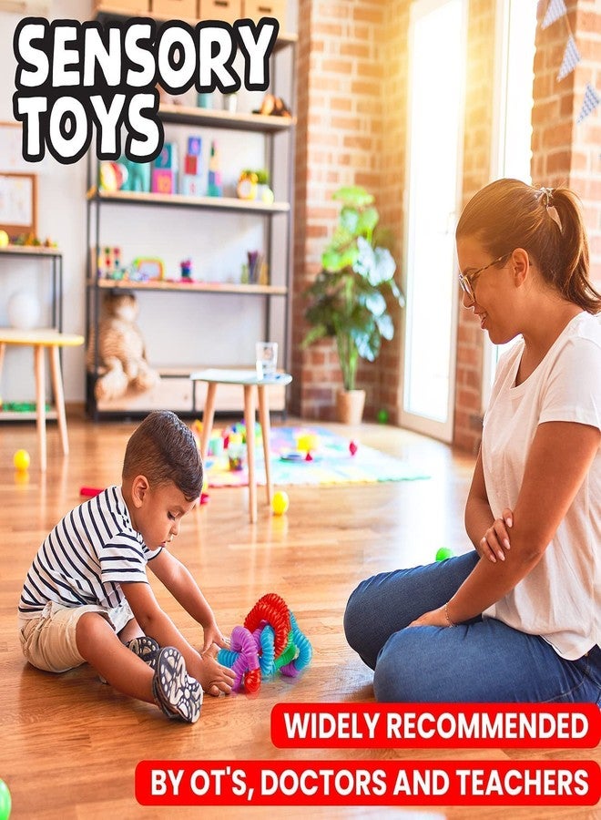 ACHAL 12Pcs Flexible Pop Tube Toys for Boys and Girls Pop it Tubes Stress Anxiety Relief Sensory Bendable Stemming Pipe Toy Adjustable Toy Multicolor - Image 3